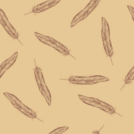 Vector seamless with feathersのイラスト素材