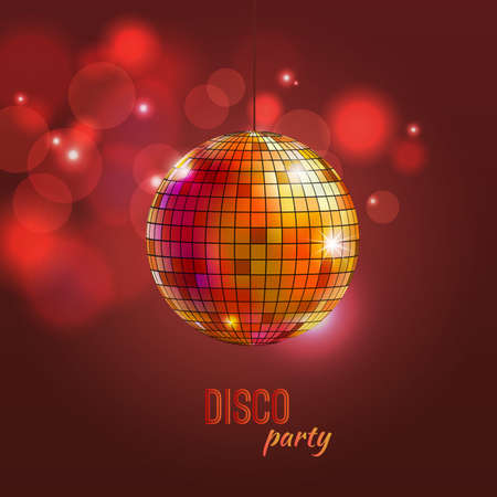 Vector colorful illustration of disco ballのイラスト素材