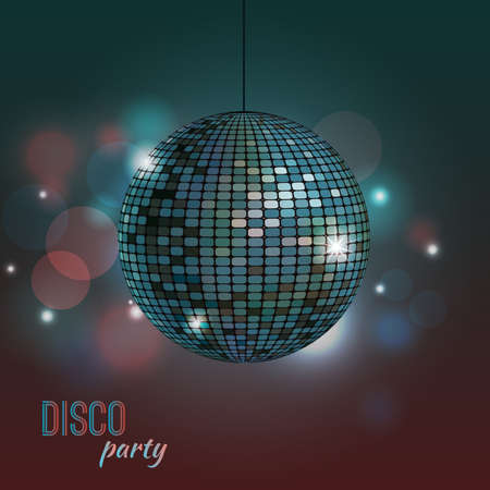 Vector colorful illustration of disco ballのイラスト素材