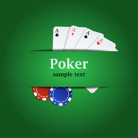 Vector poker background with playing cards and chipsのイラスト素材