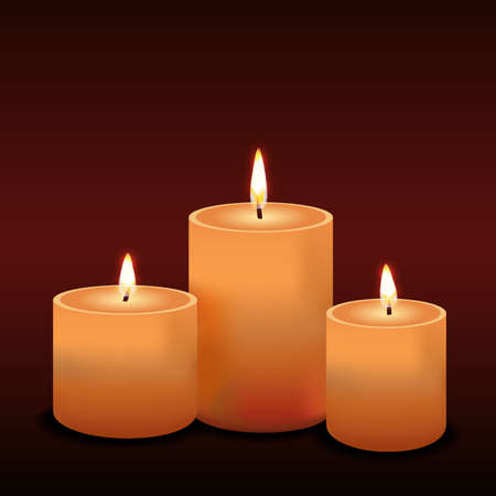 Vector colorful illustration of three candlesのイラスト素材