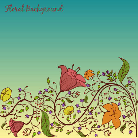 Vector colorful floral backgroundのイラスト素材