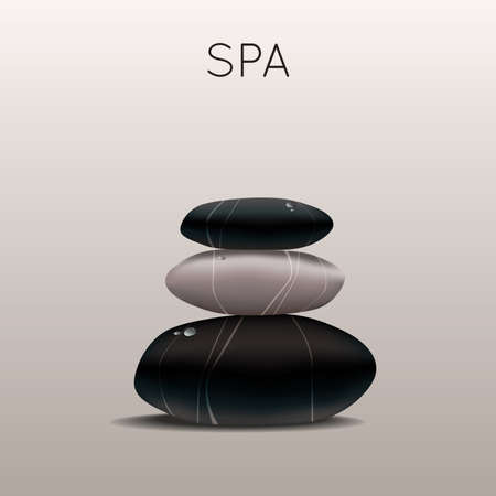 Vector colorful illustration of spa with stonesのイラスト素材