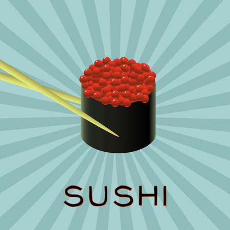 Vector colorful illustration of sushiのイラスト素材