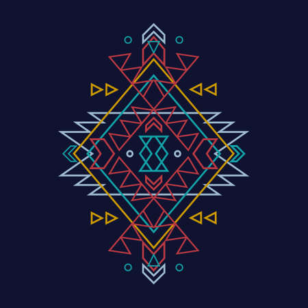 Vector colorful decorative ethnic patternのイラスト素材