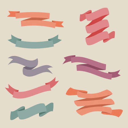 Vector set with different ribbonsのイラスト素材