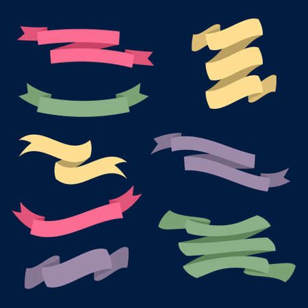 Vector set with different ribbonsのイラスト素材