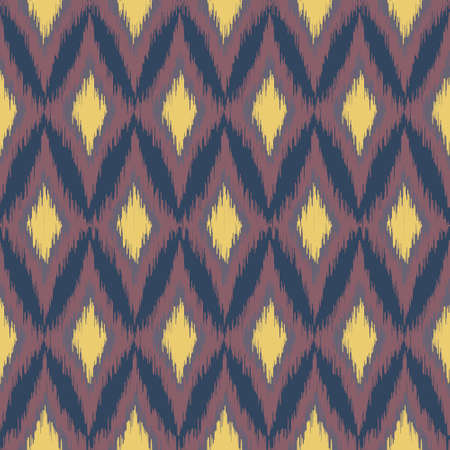 Vector seamless ikat ethnic pattern