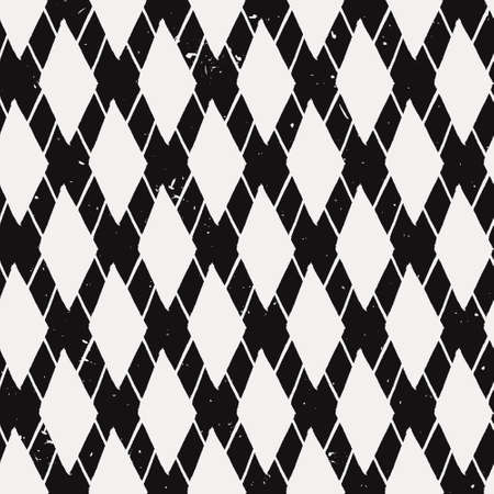 Vector grunge seamless pattern with diamonds and lines. Abstract texture for website background print home decor fashion fabric textile gift paper scrapbook.のイラスト素材