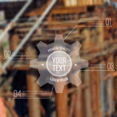 Vector blurred industrial background with label. Can be used as website or infographic template.のイラスト素材