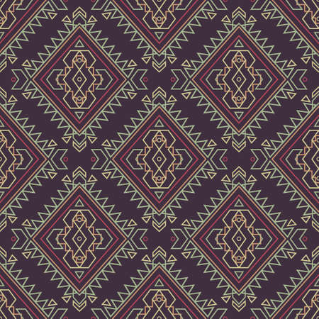 Vector seamless decorative ethnic pattern. American indian motifs. Background with aztec tribal...