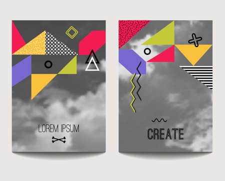 Minimalist design with geometric elements for brochure, presentation, flyer and invitation.のイラスト素材