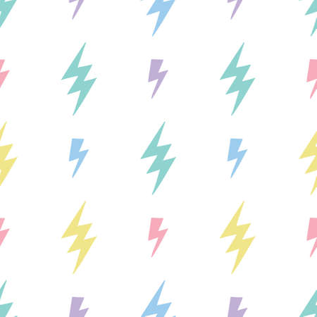 Vector abstract modern pattern with lightning bolts. Trendy thunder background.のイラスト素材