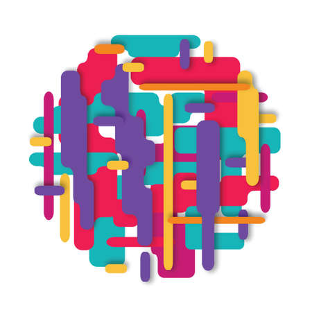 Vector modern composition made of various rounded shapes in color. Abstract geometric background.のイラスト素材