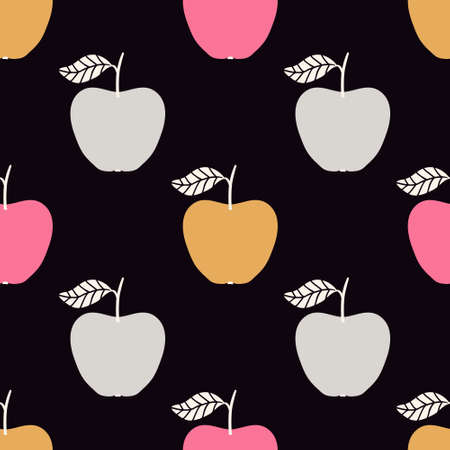 Vector seamless pattern with apples. Scandinavian designのイラスト素材