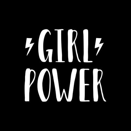 Vector poster with inspirational hand drawn quote Girl Powerのイラスト素材