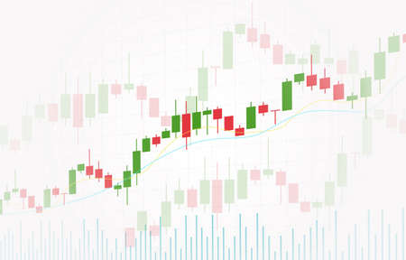 Vector background with stock market candlesticks chart. Forex trading creative design. Candlestick graph illustration for trade analyticsのイラスト素材