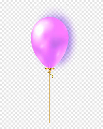 Vector glossy realistic 3d balloon isolated on transparent backgroundのイラスト素材