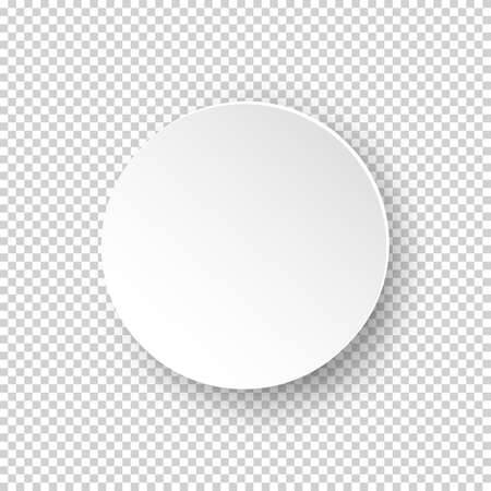 Vector white realistic round empty frame on transparent backgroundのイラスト素材