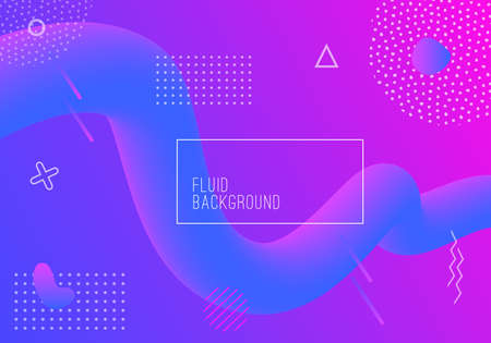 Vector geometric background with modern fluid shapes. Dynamical abstract gradient flowing forms.のイラスト素材
