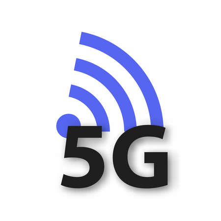 Vector 5G icon and symbol. Illustration of 5th generation wireless internet network connection....