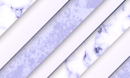 Vector modern luxury paper cut background with abstract marble and stone texture, 3d style illustration. Blue gold cover template, geometric shapes.のイラスト素材