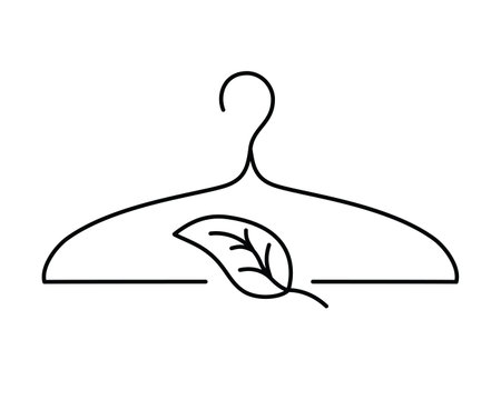 Vector linear icon - sustainable fashion badge, eco tested emblem in simple line style isolated on white background. Concept or logo for slow fashion. editable strokeのイラスト素材