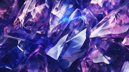 Abstract textured background with crystals. Shiny amethyst and quartz mineralsの素材
