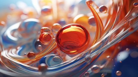 Abstract colorful background with fluid wavy shapesの素材