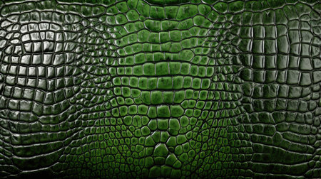 Close-up of crocodile leather texture print background. Reptile skin backdrop for fashion, textile, print, bannerの素材