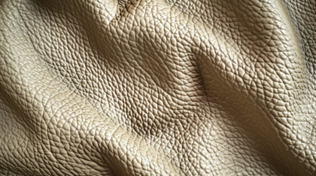 Vintage beige leather texture background with folds for print, fashion, banner, footwear, furniture, accessoriesの素材