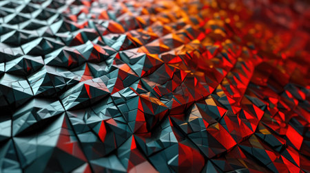 Close up of colorful mosaic in motion background. Dynamic geometric shapes bannerの素材