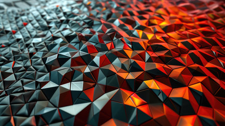 Close up of colorful mosaic in motion background. Dynamic geometric shapes bannerの素材