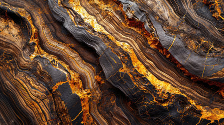 Abstract artistic detailed wooden background with wavy marble textureの素材