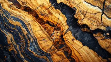 Abstract artistic detailed wooden background with wavy marble textureの素材