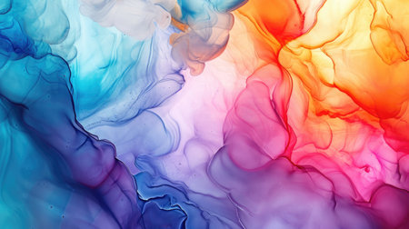 Abstract artistic alcohol ink colorful background. Marble liquid texture bannerの素材