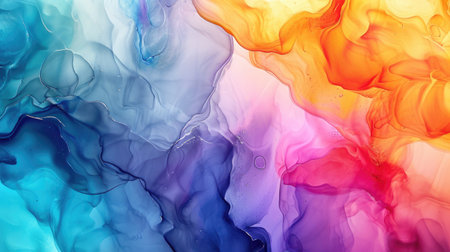 Abstract artistic alcohol ink colorful background. Marble liquid texture bannerの素材