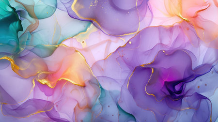 Abstract artistic alcohol ink colorful background. Marble liquid texture bannerの素材
