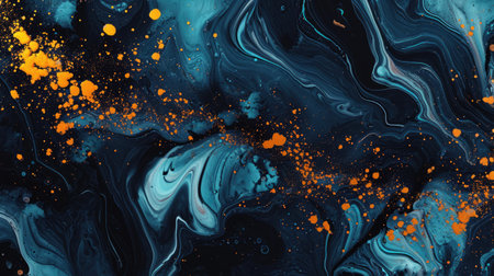 Abstract artistic dark alcohol ink colorful background. Marble liquid texture bannerの素材