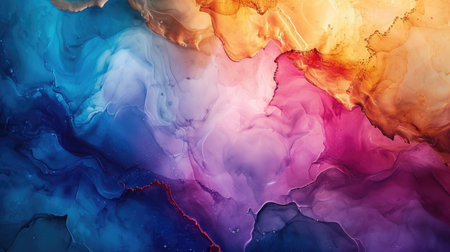 Abstract artistic alcohol ink colorful background. Marble liquid texture bannerの素材
