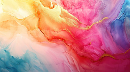 Abstract artistic alcohol ink colorful background. Marble liquid texture bannerの素材