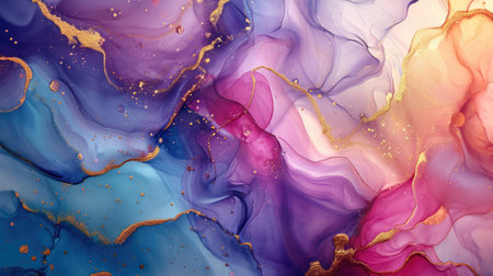 Abstract artistic alcohol ink colorful background. Marble liquid texture bannerの素材