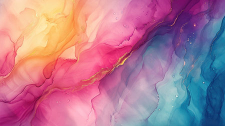 Abstract artistic alcohol ink colorful background. Marble liquid texture bannerの素材