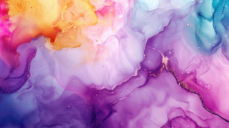 Abstract artistic alcohol ink colorful background. Marble liquid texture bannerの素材