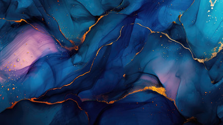 Abstract artistic dark alcohol ink colorful background. Marble liquid texture bannerの素材