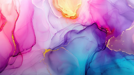 Abstract artistic alcohol ink colorful background. Marble liquid texture bannerの素材