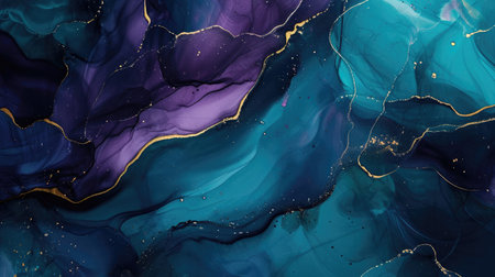 Abstract artistic dark alcohol ink colorful background. Marble liquid texture bannerの素材