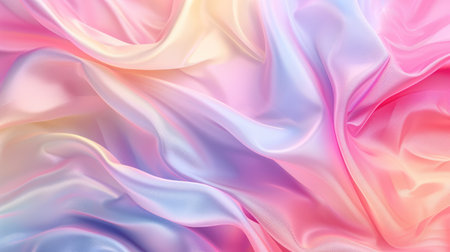 Fashionable aesthetic pastel background with silky soft textile fabric. Elegant wavy cloth textureの素材