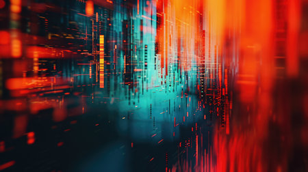 Abstract background with colorful distorted motion glitch. Broadcast error, grunge damaged effectの素材