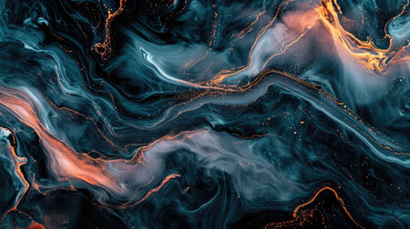 Abstract artistic dark alcohol ink colorful background. Marble liquid texture bannerの素材